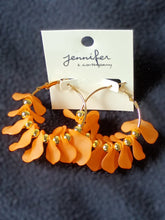 Load image into Gallery viewer, Abstract Leaf Hoop Earrings