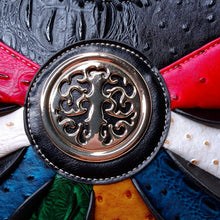 Load image into Gallery viewer, Black Faux Ostrich Emblem Handbag