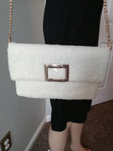 Load image into Gallery viewer, White Faux Fur Clutch - Annette Lorraine Accessory Boutique LLC