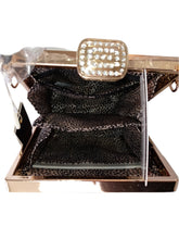 Load image into Gallery viewer, Light Grey Tall Clutch with Jewel - Annette Lorraine Accessory Boutique LLC