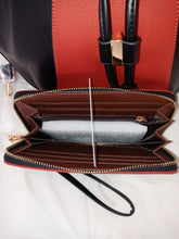 Load image into Gallery viewer, Diophy - Red and Black Faux Leather Two Tone Handbag - Annette Lorraine Accessory Boutique LLC
