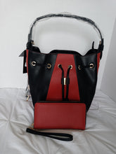 Load image into Gallery viewer, Diophy - Red and Black Faux Leather Two Tone Handbag - Annette Lorraine Accessory Boutique LLC