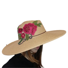 Load image into Gallery viewer, Embroidered Rose Floppy Hat