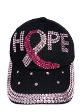 Load image into Gallery viewer, Black Hat with Pink Ribbon Hope