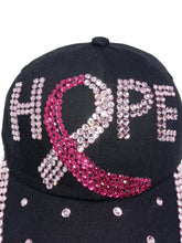Load image into Gallery viewer, Black Hat with Pink Ribbon Hope