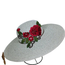 Load image into Gallery viewer, Embroidered Rose Floppy Hat