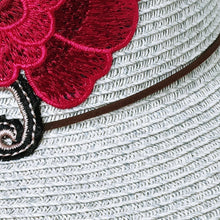 Load image into Gallery viewer, Embroidered Rose Floppy Hat