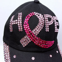 Load image into Gallery viewer, Black Hat with Pink Ribbon Hope