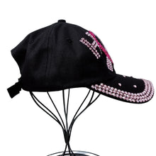 Load image into Gallery viewer, Black Hat with Pink Ribbon Hope