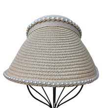 Load image into Gallery viewer, Pearl Straw Visor Hat - Live #45