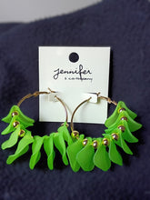Load image into Gallery viewer, Abstract Leaf Hoop Earrings

