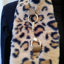 Load image into Gallery viewer, Leopard Print Faux Fur Scarf with Gold Chain Pull Through - Seller&#39;s Special
