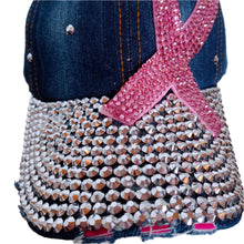 Load image into Gallery viewer, Denim Hat Pink Ribbon
