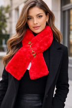 Load image into Gallery viewer, Faux Fur Scarves with Chain Pull Through
