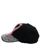 Load image into Gallery viewer, Embellished Black Hat with Pink Ribbon - Annette Lorraine Accessory Boutique LLC
