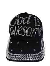 Load image into Gallery viewer, Black Hat God Is Awesome with Silver Stones
