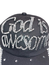 Load image into Gallery viewer, Black Hat God Is Awesome with Silver Stones
