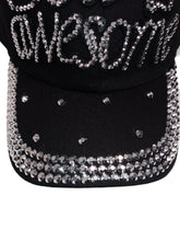 Load image into Gallery viewer, Black Hat God Is Awesome with Silver Stones
