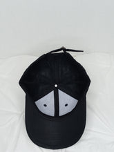 Load image into Gallery viewer, Black Hat with Cross Design and Clear Rhinestones on Bill
