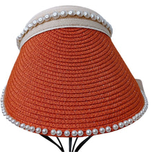 Load image into Gallery viewer, Pearl Straw Visor Hat - Live #45
