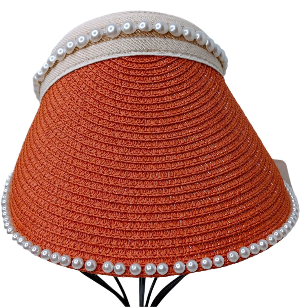 Pearl Straw Visor Hat - Live #45