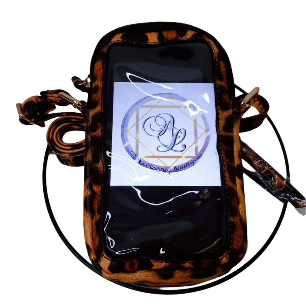 Faux Leather Cellphone Messenger Bag