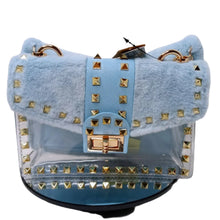 Load image into Gallery viewer, Faux Fur Studded Clutch with Pouch
