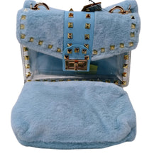 Load image into Gallery viewer, Faux Fur Studded Clutch with Pouch
